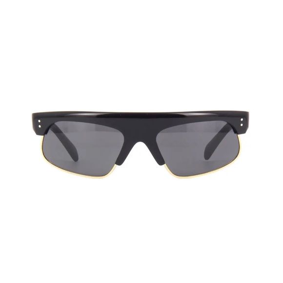 Celine Browline Rectangular Black Acetate Metal Unisex Sunglasses CL4010… - Picture 3 of 6